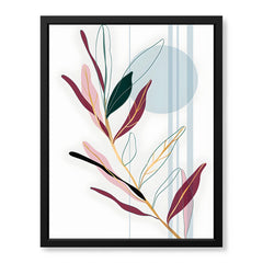 Colorful Abstract Tropical Leaves Over White Background | Abstract Floral Artwork #00261