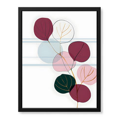 Colorful Abstract Tropical Leaves Over White Background | Abstract Floral Artwork #00263