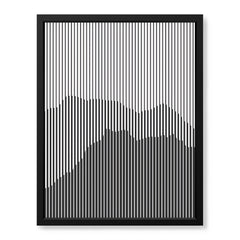 Blue & White Linear Design Over White Background | Abstract Office Artwork #00269