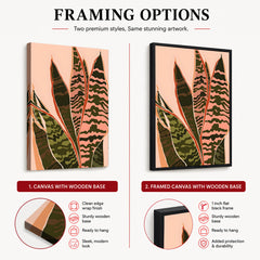 Colorful Abstract Tropical Leaves Over Beige Background | Abstract Floral Artwork #00277