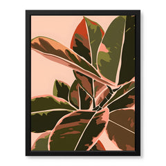 Colorful Abstract Tropical Leaves Over Beige Background | Abstract Floral Artwork #00278