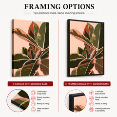 Colorful Abstract Tropical Leaves Over Beige Background | Abstract Floral Artwork #00278