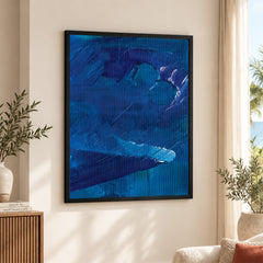 Blue & White Color Shades Abstract Design | Abstract Office Artwork #00281