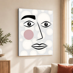 Black & White Linear Face Design | Abstract Fashion Artwork #0029