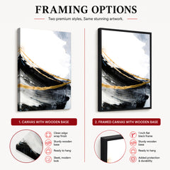 Black & Gold Abstract Office Design Over White Background | Abstract Office Artwork #00290