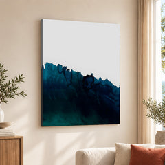 Ocean Blue Color Splashed Over White Background | Abstract Office Artwork #00303