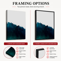 Ocean Blue Color Splashed Over White Background | Abstract Office Artwork #00303