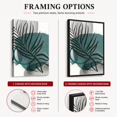 Beautiful Tropical Leaves Over Green & Grey Background | Abstract Floral Artwork #00309