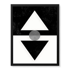 Black & White Abstract Geometric Shape Designs | Abstract Office Artwork #00314