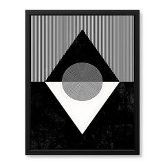 Black & White Abstract Geometric Shape Designs | Abstract Office Artwork #00315
