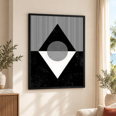 Black & White Abstract Geometric Shape Designs | Abstract Office Artwork #00315
