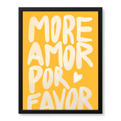More Amor Por Favor Text Over Gold Background | Abstract Motivational Artwork #00323