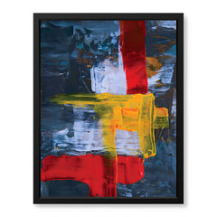 Blue & Orange Abstract Art Over Blue Background | Abstract Fashion Artwork #00338