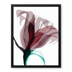 Blue & PInk Abstract Floral Art Over White Background | Abstract Floral Artwork #00340