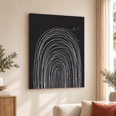 Black & White Abstract Linear Art Deign | Abstract Office Artwork #00347