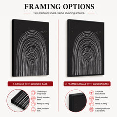 Black & White Abstract Linear Art Deign | Abstract Office Artwork #00347