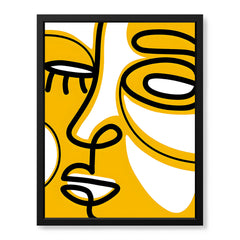 Black & Gold Abtract Face Art Over White Background | Abstract Fashion Artwork #00352