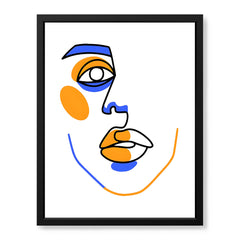 Black & Gold Abtract Face Art Over White Background | Abstract Fashion Artwork #00353