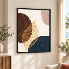 Black & Brown Abtract Floral Art Over White Background | Abstract Floral Artwork #00359