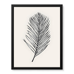 Black & White Tropical Leaves On Grey Background | Abstract Floral Artwork #0036