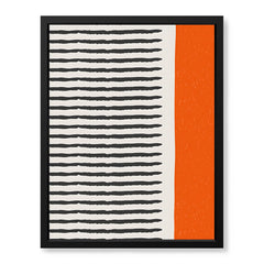 Black & Orange Abtract Art Over White Background | Abstract Office Artwork #00361