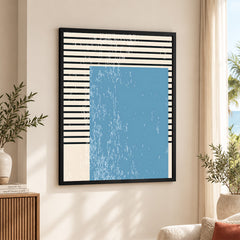 Black & Blue Abtract Art Over White Background | Abstract Office Artwork #00362