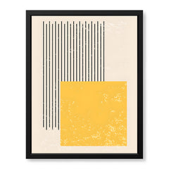 Black & Yellow Abtract Art Over White Background | Abstract Office Artwork #00363