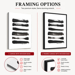 Black & White Abtract Art Over White Background | Abstract Office Artwork #00364