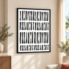 Black & White Abtract Art Over White Background | Abstract Office Artwork #00365