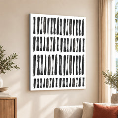 Black & White Abtract Art Over White Background | Abstract Office Artwork #00365