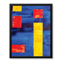 Red & Gold Abtract Art Over Blue Background | Abstract Office Artwork #00368