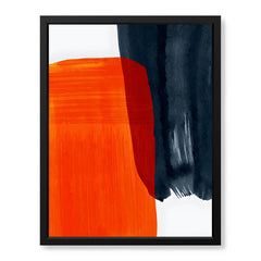 Orange & Black Abtract Art Over White Background | Abstract Office Artwork #00369
