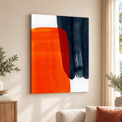 Orange & Black Abtract Art Over White Background | Abstract Office Artwork #00369