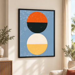 Colorful Abtract Art Over Blue Background | Abstract Office Artwork #00374