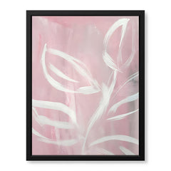 White Floral Art Over Beige Background | Abstract Floral Artwork #00377