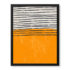 Black & Orange Abstract Art Over White Background | Abstract Office Artwork #00384