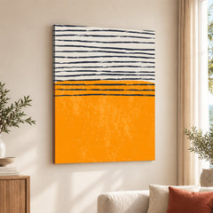 Black & Orange Abstract Art Over White Background | Abstract Office Artwork #00384