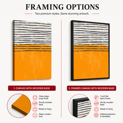 Black & Orange Abstract Art Over White Background | Abstract Office Artwork #00384