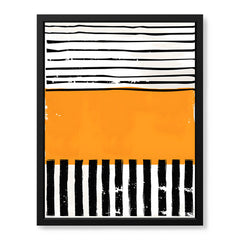 Black & Orange Abstract Art Over White Background | Abstract Office Artwork #00385