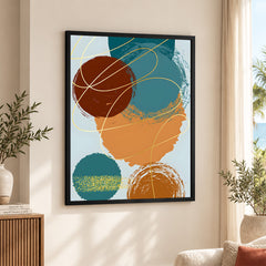 Colorful Abstract Paint Stroke Art Over White Background | Abstract Office Artwork #00396