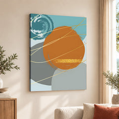 Colorful Abstract Paint Stroke Art Over White Background | Abstract Office Artwork #00397