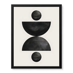 Black & Grey Geometric Moon Shape | Abstract Office Artwork #004