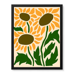 Green & Gold Floral Abstract Art Over White Background | Abstract Floral Artwork #00409