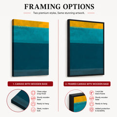 Blue Green & Gold Color Shades Abstract Design | Abstract Office Artwork #00413