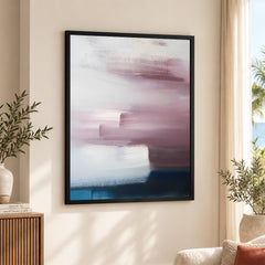Pink & Blue Abstract Brush Art Over White Background | Abstract Office Artwork #00420