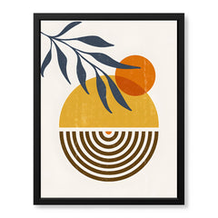 Black & Gold Orange Abstract Floral Art Over White Background | Abstract Floral Artwork #00422