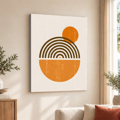Black & Orange Abstract Art Over White Background | Abstract Office Artwork #00424