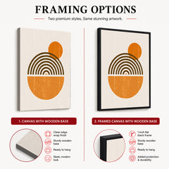 Black & Orange Abstract Art Over White Background | Abstract Office Artwork #00424