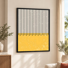 Black & Gold Abstract Line Art Over White Background | Abstract Office Artwork #00430