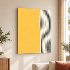 Black & Gold Abstract Line Art Over White Background | Abstract Office Artwork #00431